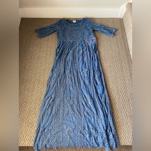 Blue Lace Boho Dress Size XL